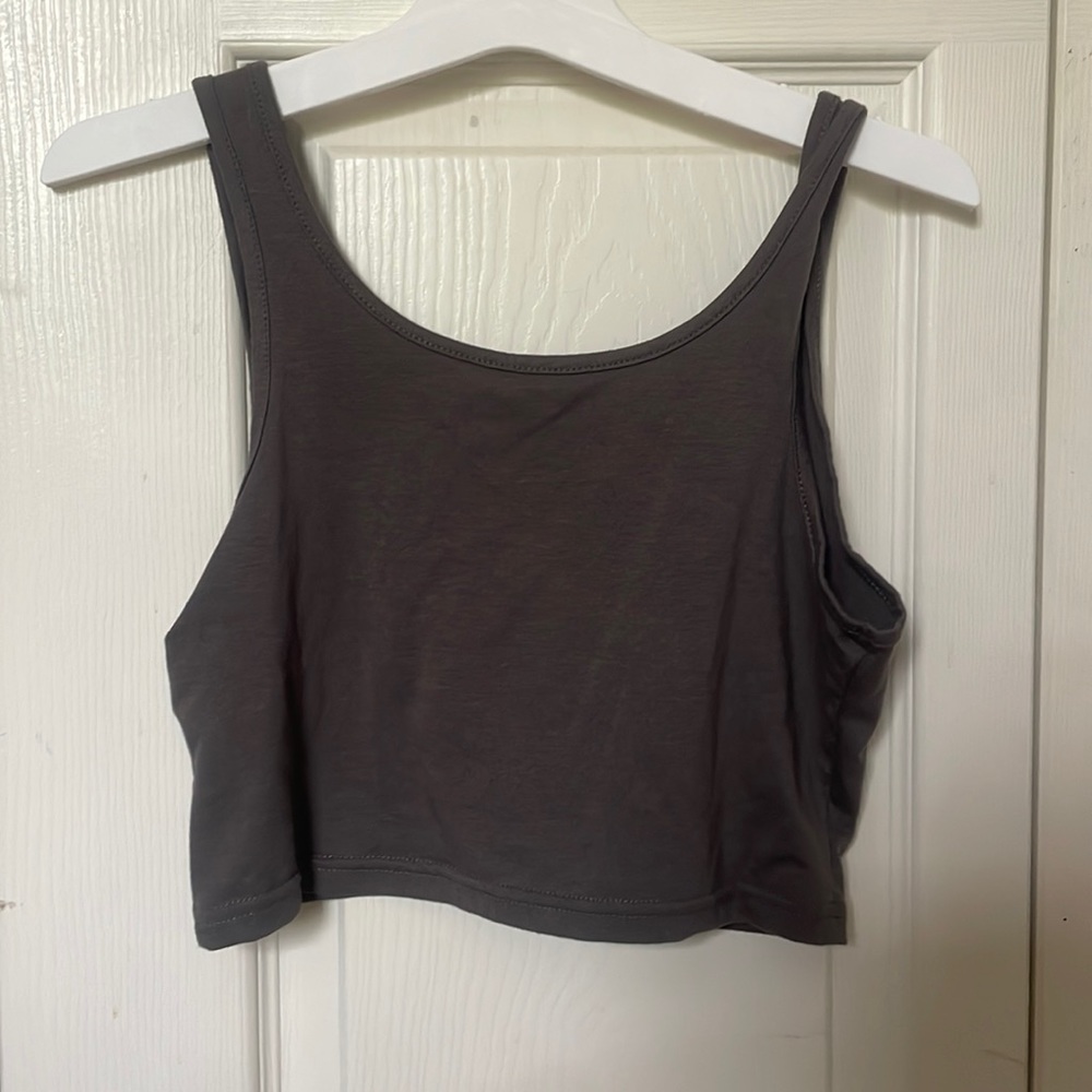 Dark Gray Cropped Tank
